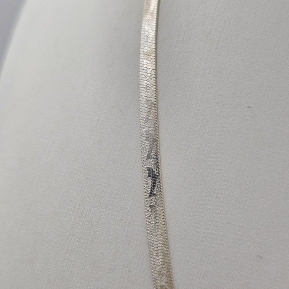 925 Italy VIOR Sterling Silver Dolphin Herringbone Reversible Necklace 16" - Picture 4 of 10